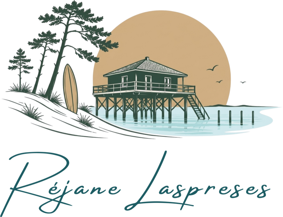 Logo Réjane Laspreses, conseillère en immobilier, Bassin d'Arcachon, Val de l'Eyre et Nord des Landes